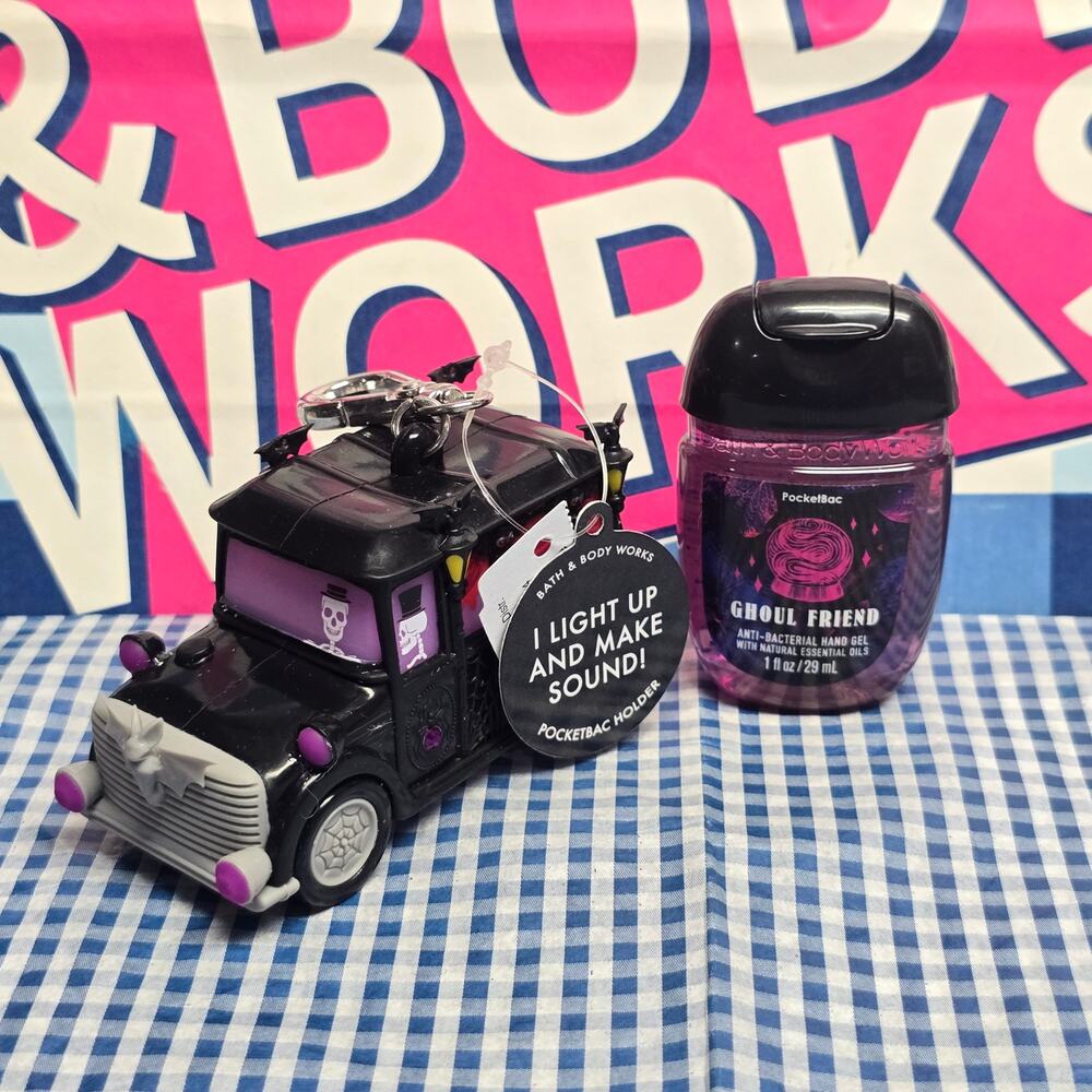 BBW Skeleton Hearse Lights & Sounds Pocketbac Holder & Ghoul Friend Refill